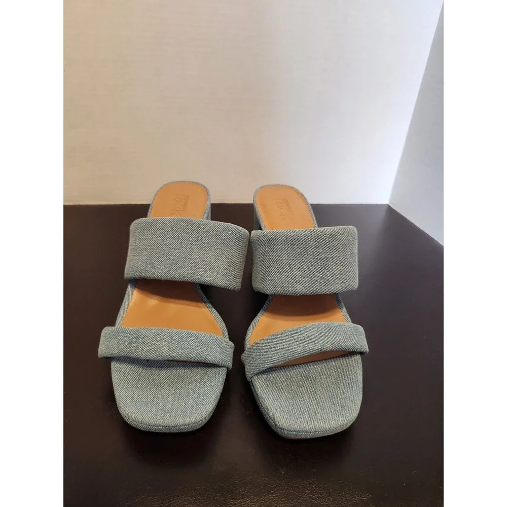 NORDSTROM Annella Platform Sandal in Blue Denim Size 7.5